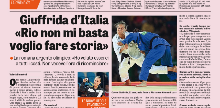Giuffrida d’Italia «Rio non mi basta voglio fare storia»