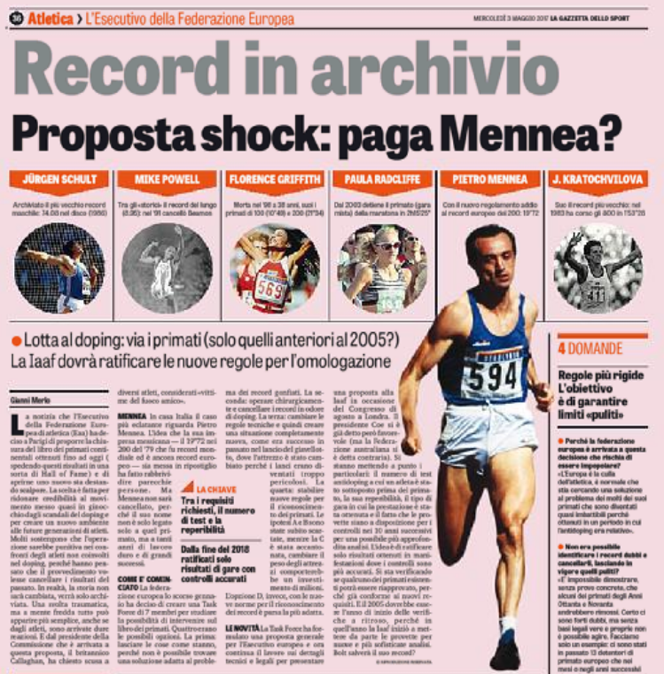 Salvare l'atletica dal "recordismo" (ma non solo l'atletica)